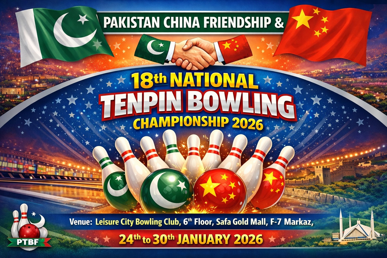 Pakistan–China Friendship & 18th National Tenpin Bowling Championships 2026
